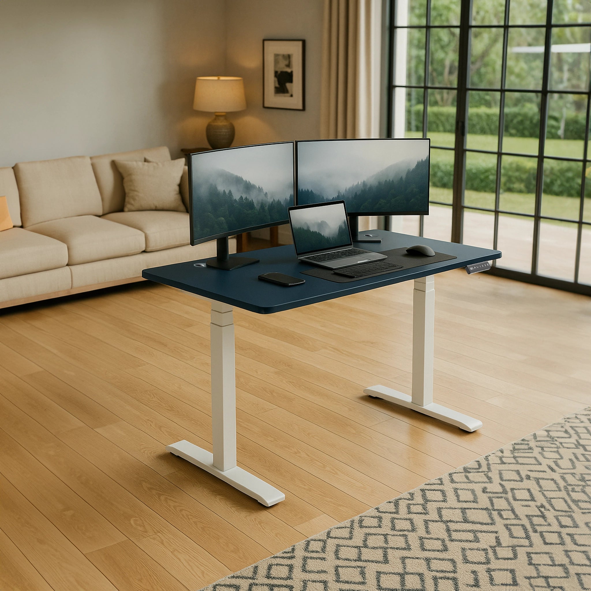 SmartLift Pro - Pacific Blue- 3 Stage Adjustable Electric Standing Desk
