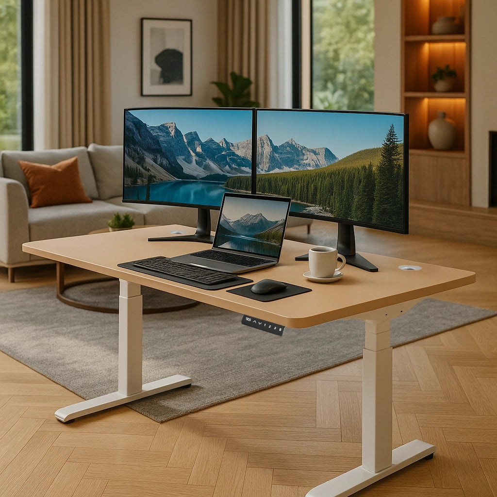 SmartLift Pro - Latte - 3 Stage Adjustable Electric Standing Desk