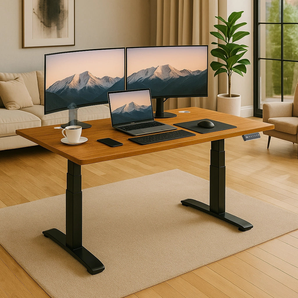 SmartLift Pro - Bamboo- 3 Stage Adjustable Electric Standing Desk