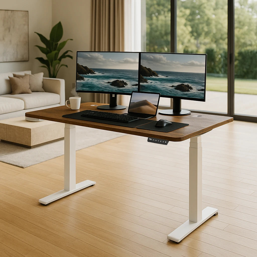 SmartLift Pro - Walnut- 3 Stage Adjustable Electric Standing Desk