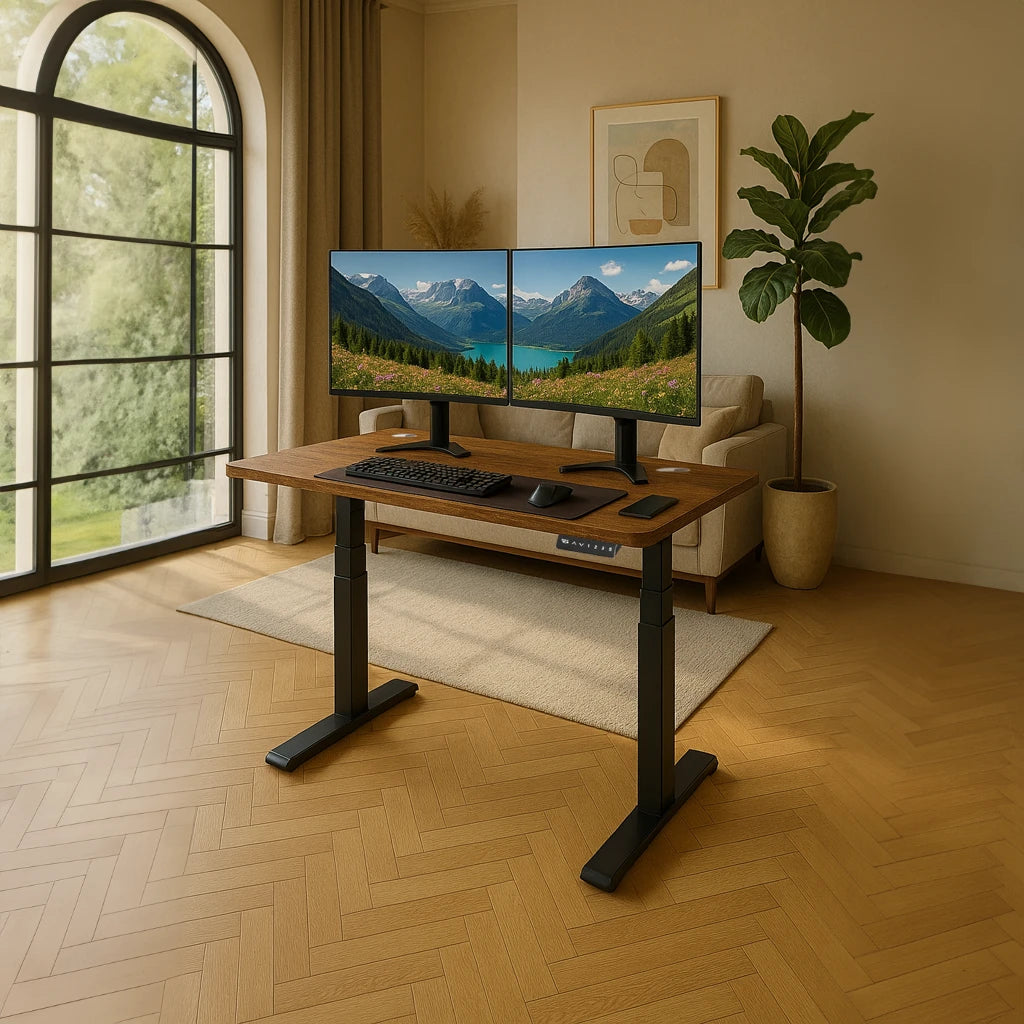 SmartLift Pro - Walnut- 3 Stage Adjustable Electric Standing Desk